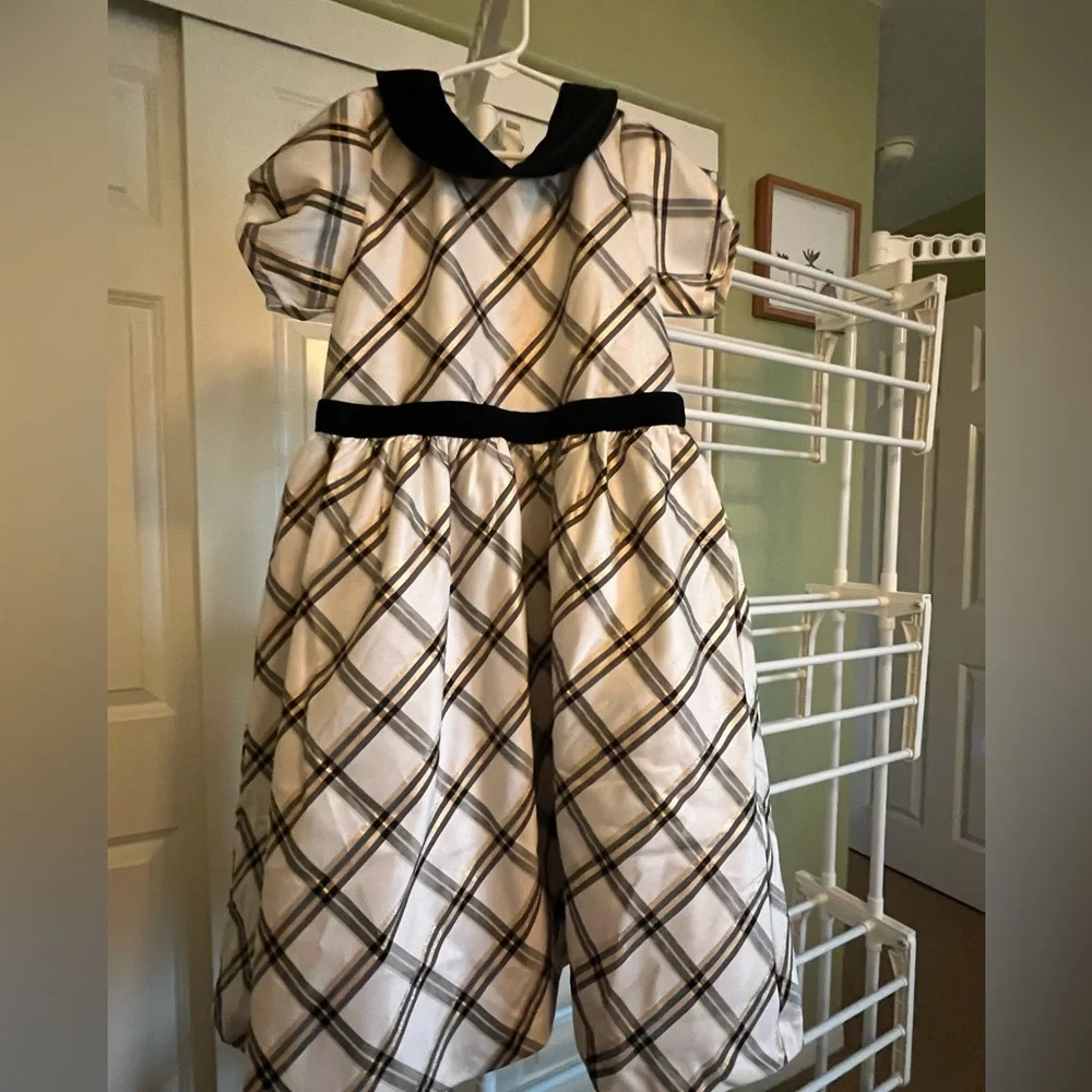 Plaid Dress with Black Accents